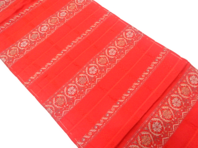 JAPANESE NAGOYA OBI / WOVEN FLORAL SARASA